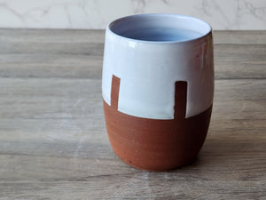 Hand-made ceramic mug -450ml pottery coffee mug -red clay- white glaze -made in Australia