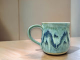 Handmade Ceramic Mug in Blue Green - Oversized Cup for Him - Australian Pottery - Beer Stein Gift-Handcrafted mug- 400ml mug