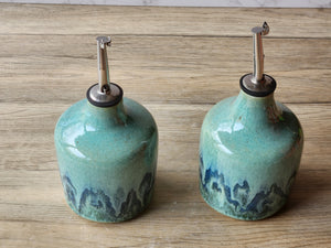 Hand made Pottery Oil Bottle - Ceramic Olive oil pourer - Oil dispenser made in Australia - vinegar bottle - salad dressing pourer