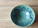 Handmade pottery serving bowl- Green-blue Ceramic Salad bowl - Medium size Fruit bowl - Unique display bowl