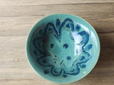 Handmade pottery serving bowl- Blue/green handcrafted ceramic fruit bowl- handcrafted in Australia