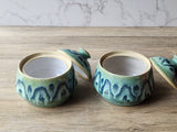 Hand-made pottery sugar bowl - Ceramic lidded container - small condiment Bowl - pottery lidded tea Jar- Storage pot - Unique gift