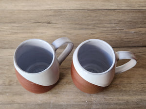 Hand-made ceramic mug -450ml pottery coffee mug -red clay- white glaze -made in Australia