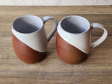 Hand-made ceramic mug -450ml pottery coffee mug -red clay- white glaze -made in Australia