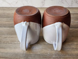 Hand-made ceramic mug -450ml pottery coffee mug -red clay- white glaze -made in Australia