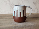 Hand-made ceramic mug -450ml pottery coffee mug -red clay- white glaze -made in Australia