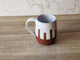 Hand-made ceramic mug -450ml pottery coffee mug -red clay- white glaze -made in Australia