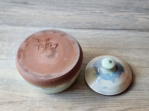 Hand-made pottery sugar bowl - Ceramic lidded container - small condiment Bowl - pottery lidded tea Jar- Storage pot