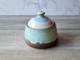 Hand-made pottery sugar bowl - Ceramic lidded container - small condiment Bowl - pottery lidded tea Jar- Storage pot