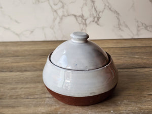 Hand-made pottery sugar bowl - Ceramic lidded container - small condiment container - lidded bowl - Storage pot - Tea Jar - SECOND