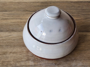 Hand-made pottery sugar bowl - Ceramic lidded container - small condiment container - lidded bowl - Storage pot - Tea Jar - SECOND