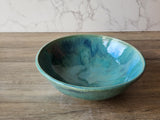 Handmade pottery serving bowl- greens - Large salad bowl - Fruit bowl - Unique display bowl