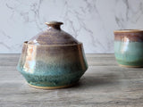 Hand-made pottery sugar bowl - Ceramic lidded container - small condiment Bowl - pottery lidded tea Jar- Storage pot