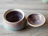 Hand-made pottery sugar bowl - Ceramic lidded container - small condiment Bowl - pottery lidded tea Jar- Storage pot