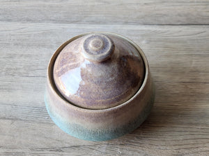 Hand-made pottery sugar bowl - Ceramic lidded container - small condiment Bowl - pottery lidded tea Jar- Storage pot