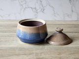 Hand-made pottery sugar bowl - Ceramic lidded container - small condiment Bowl - pottery lidded tea Jar- Storage pot