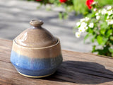 Hand-made pottery sugar bowl - Ceramic lidded container - small condiment Bowl - pottery lidded tea Jar- Storage pot