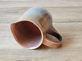 Handmade pottery Jug, 300ml ceramic creamer, Australian-made milk jug, Blue and brown cream jug, gravy boat, ceramic milk jug.