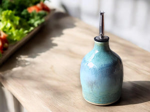 Hand made Pottery Oil Bottle - Ceramic Olive oil pourer - Oil dispencer made in Australia - vinegar bottle