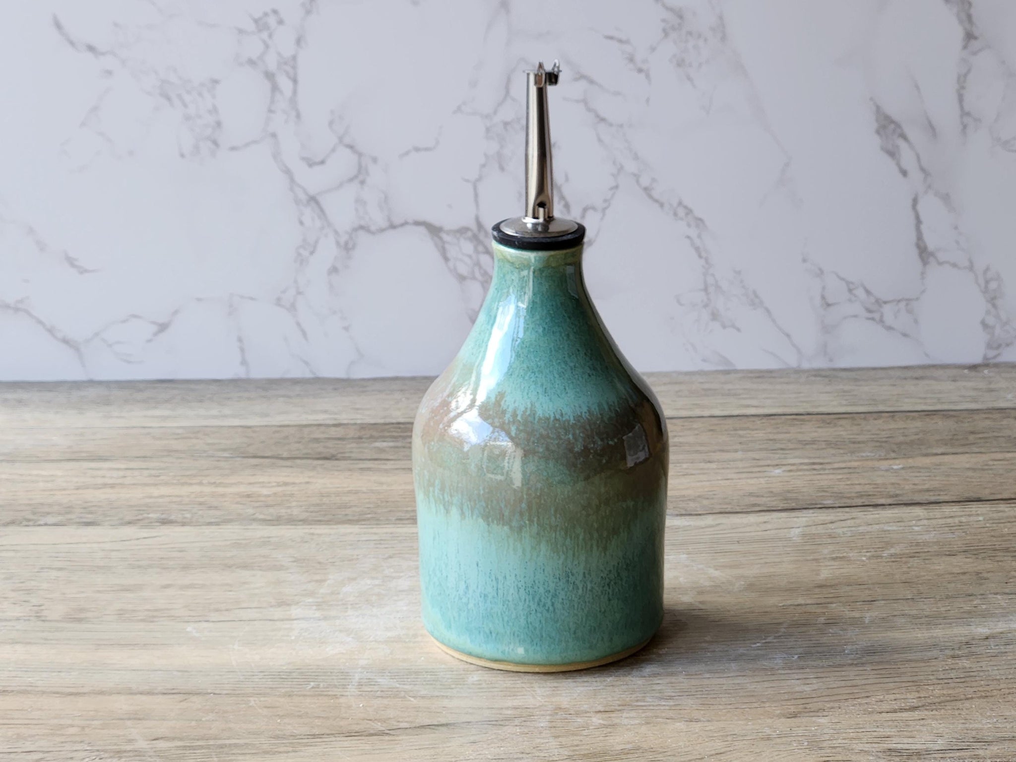 Hand made Pottery Oil Bottle - Ceramic Olive oil pourer - Oil dispenser made in Australia- vinegar or salad dressing pourer