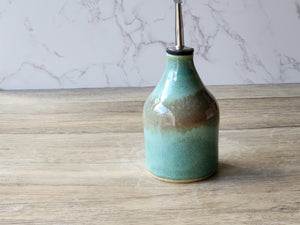 Hand made Pottery Oil Bottle - Ceramic Olive oil pourer - Oil dispenser made in Australia- vinegar or salad dressing pourer