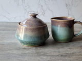 Hand-made pottery sugar bowl - Ceramic lidded container - small condiment Bowl - pottery lidded tea Jar- Storage pot