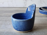 Pottery herb stripper- Australian made - ceramic bowl - light blue -