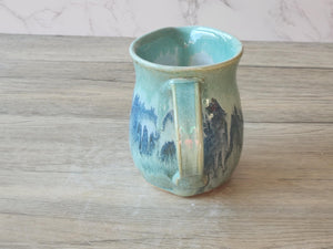 Handmade pottery Jug, 400ml ceramic creamer, Australian-made milk jug, mottled Green creamer, gravy boat, milk jug