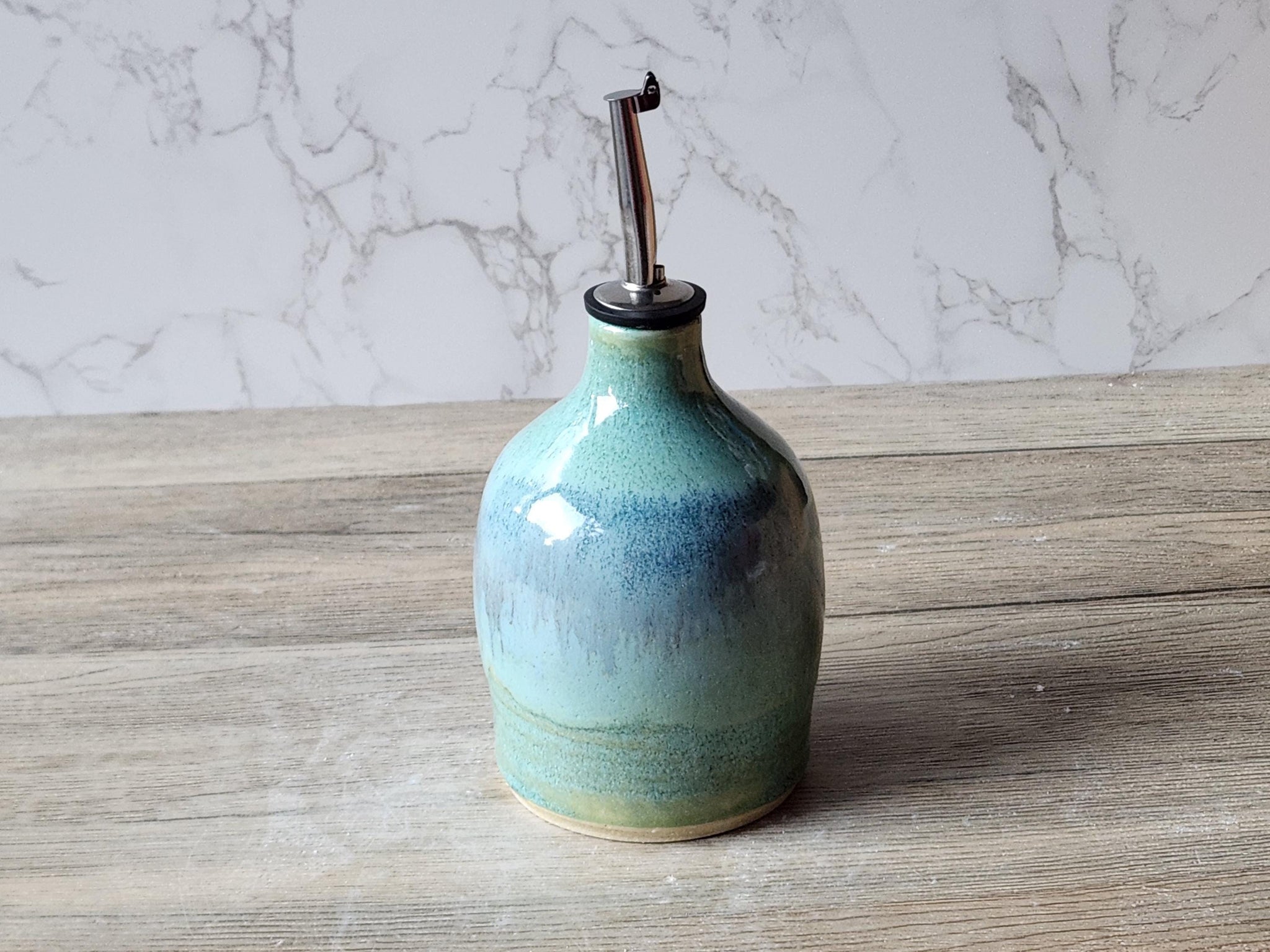 Hand made Pottery Oil Bottle - Ceramic Olive oil pourer - Oil dispencer made in Australia - vinegar bottle