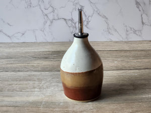 Hand made Pottery Oil Bottle - Ceramic Olive oil pourer - 375ml Oil dispenser -made in Australia - Vinegar bottle