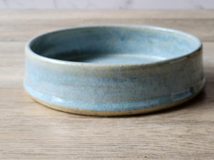 Hand made Pottery pet bowl - Ceramic Pet bowl with paw prints - high sided plate for your fur baby - water or food bowl for medium dog