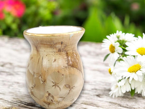 Hsndmde Pottery Small bud vase - Handmade ceramic caramel Crystalline glazed vase - flower vas - unique gift