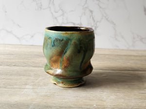 Handmade Japanese style tea cup - whisky cup - Ceramic yunomi with mottled drippy glaze -Guinomi - Handmade pottery mug - pottery tea glass