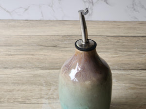 Hand made Pottery Oil Bottle - 400ml Ceramic Olive oil pourer - Oil dispenser -made in Australia - Vinegar bottle