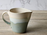 Handmade pottery Jug, 250ml ceramic creamer, Australian-made milk jug, Green/blue creamer, gravy boat, milk jug, small green pitcher