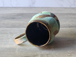 Handmade Pottery Mug, Ceramic 350ml mug, Large coffee mug, unique gift, red/brown/green large Mug, coffee cup