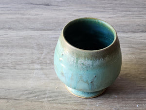 Handmade Japanese style tea cup - whisky cup - Ceramic yunomi with mottled drippy glaze -Guinomi - Pottery mug - 300 ml pottery vessel