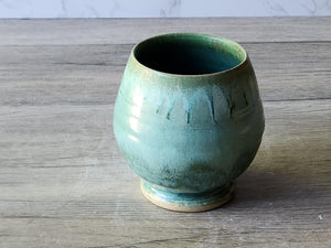 Handmade Japanese style tea cup - whisky cup - Ceramic yunomi with mottled drippy glaze -Guinomi - Pottery mug - 350 ml pottery vessel