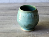 Handmade Japanese style tea cup - whisky cup - Ceramic yunomi with mottled drippy glaze -Guinomi - Pottery mug - 350 ml pottery vessel