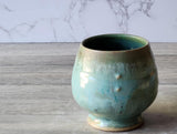 Handmade Japanese style tea cup - whisky cup - Ceramic yunomi with mottled drippy glaze -Guinomi - Pottery mug - 300 ml pottery vessel