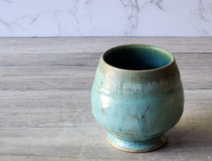 Handmade Japanese style tea cup - whisky cup - Ceramic yunomi with mottled drippy glaze -Guinomi - Pottery mug - 300 ml pottery vessel