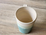 Green Ceramic mug - hand made Australian Pottery - Large mug- gift for him - coffee lover cup -400ml handmade Australian mug