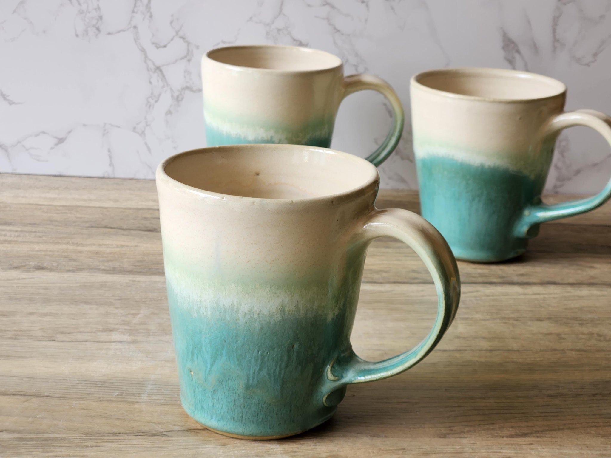 Green Ceramic mug - hand made Australian Pottery - Large mug- gift for him - coffee lover cup -400ml handmade Australian mug