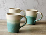 Green Ceramic mug - hand made Australian Pottery - Large mug- gift for him - coffee lover cup -400ml handmade Australian mug