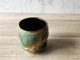 Handmade Japanese style tea cup - whisky cup - Ceramic yunomi with mottled drippy glaze -Guinomi - Handmade pottery mug - pottery tea glass