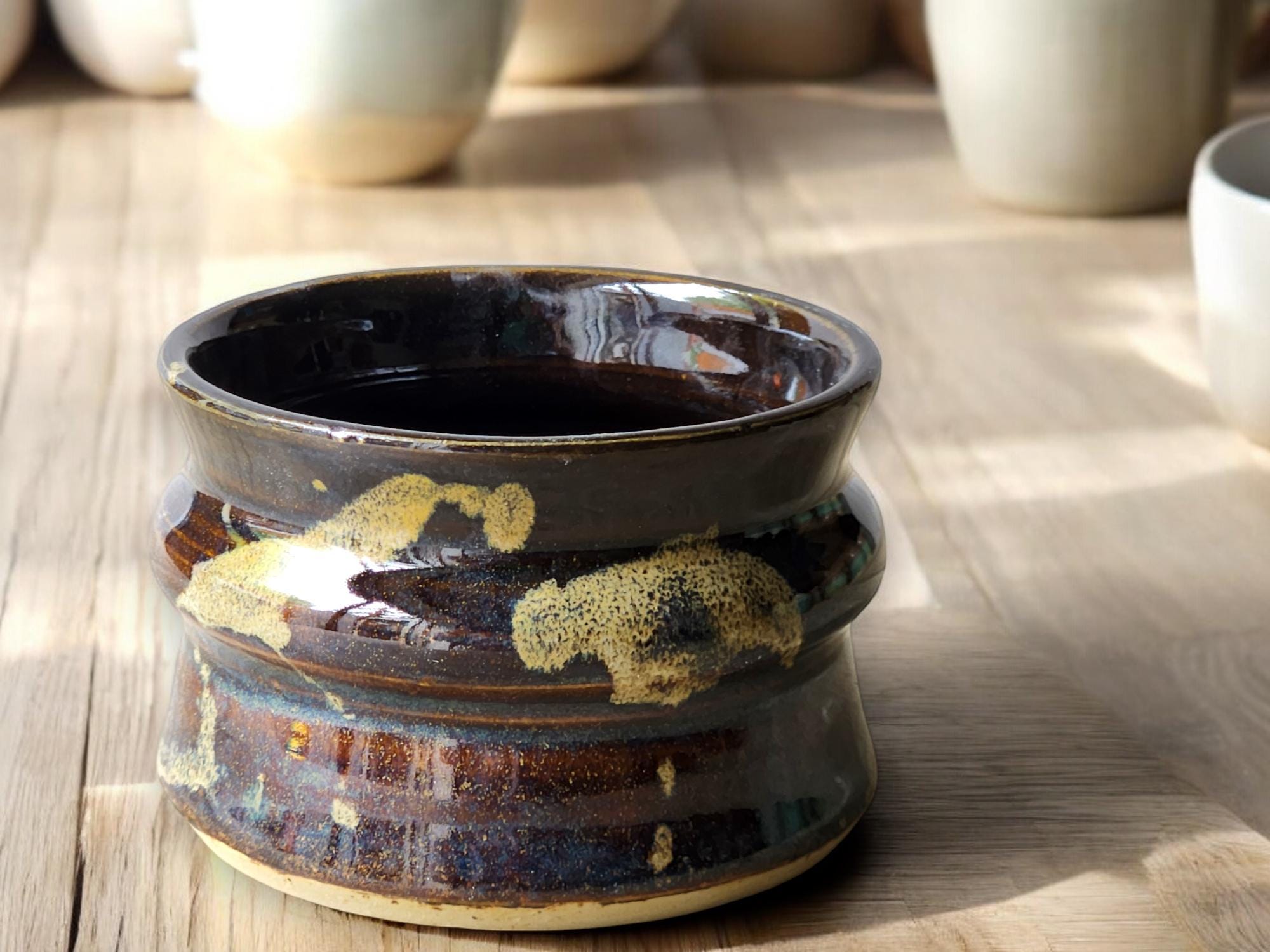 Hand-made pottery sugar bowl - UniquecCeramic container - small condiment Bowl - pottery Jar- Storage pot - small bowl