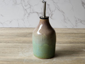 Hand made Pottery Oil Bottle - 450ml Ceramic Olive oil pourer - Oil dispenser -made in Australia - Vinegar bottle