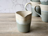 Handmade pottery Jug, 250ml ceramic creamer, Australian-made milk jug, Green/blue creamer, gravy boat, milk jug, small green pitcher