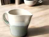 Handmade pottery Jug, 250ml ceramic creamer, Australian-made milk jug, Green/blue creamer, gravy boat, milk jug, small green pitcher