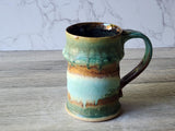 Handmade Pottery Stein - Ceramic pint size mug - man-size tankard - Bush Australia inspired stein - 550ml ceramic beer mug - Pint Pot